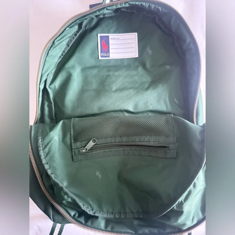 Polo Ralph Lauren Green Logo Bear Patch Backpack